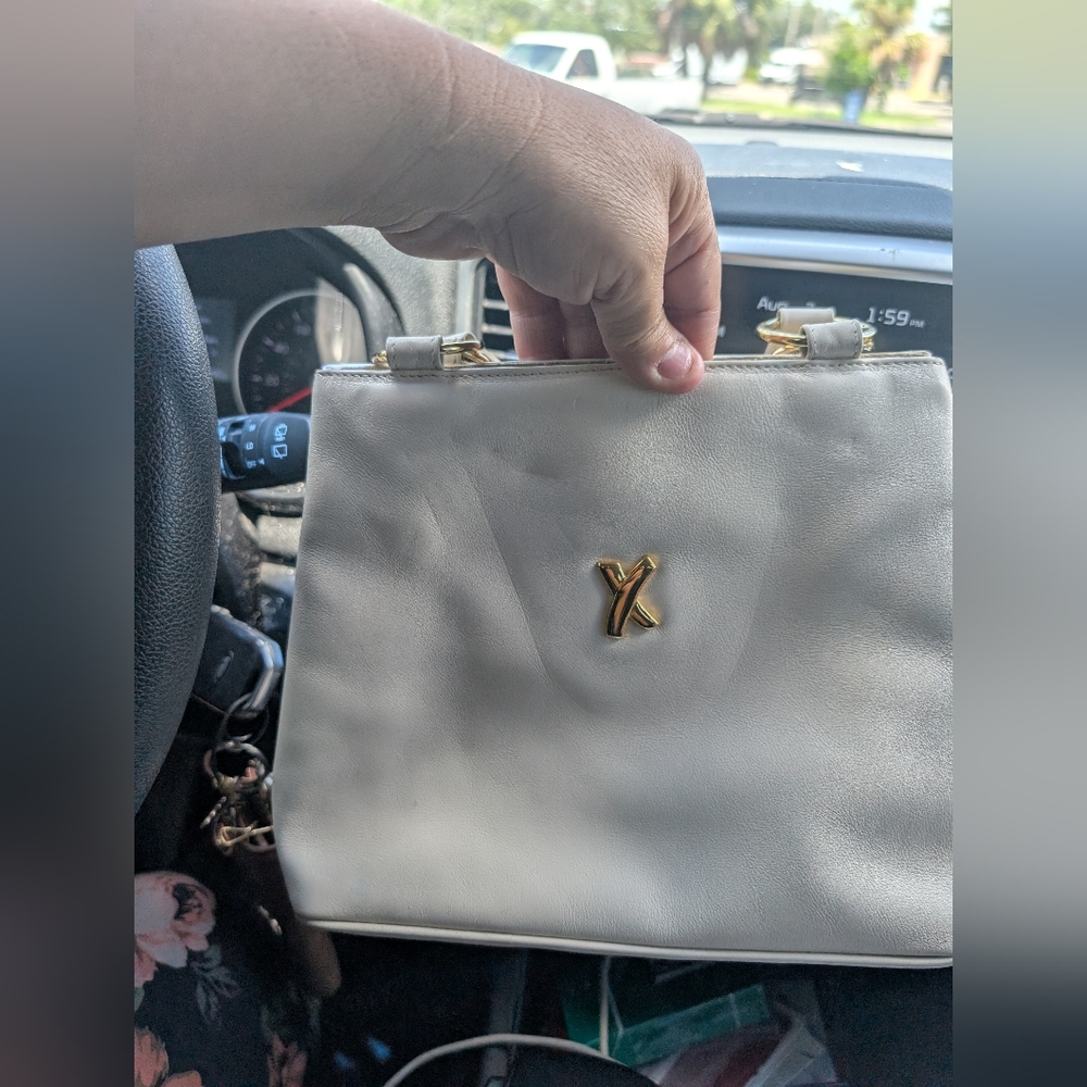 Paloma Picasso Cream Mini Bag with Gold Accents